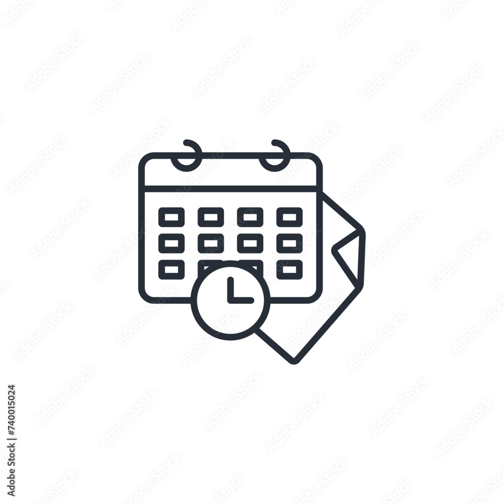Poster schedule icon. vector.editable stroke.linear style sign for use web design,logo.symbol illustration.