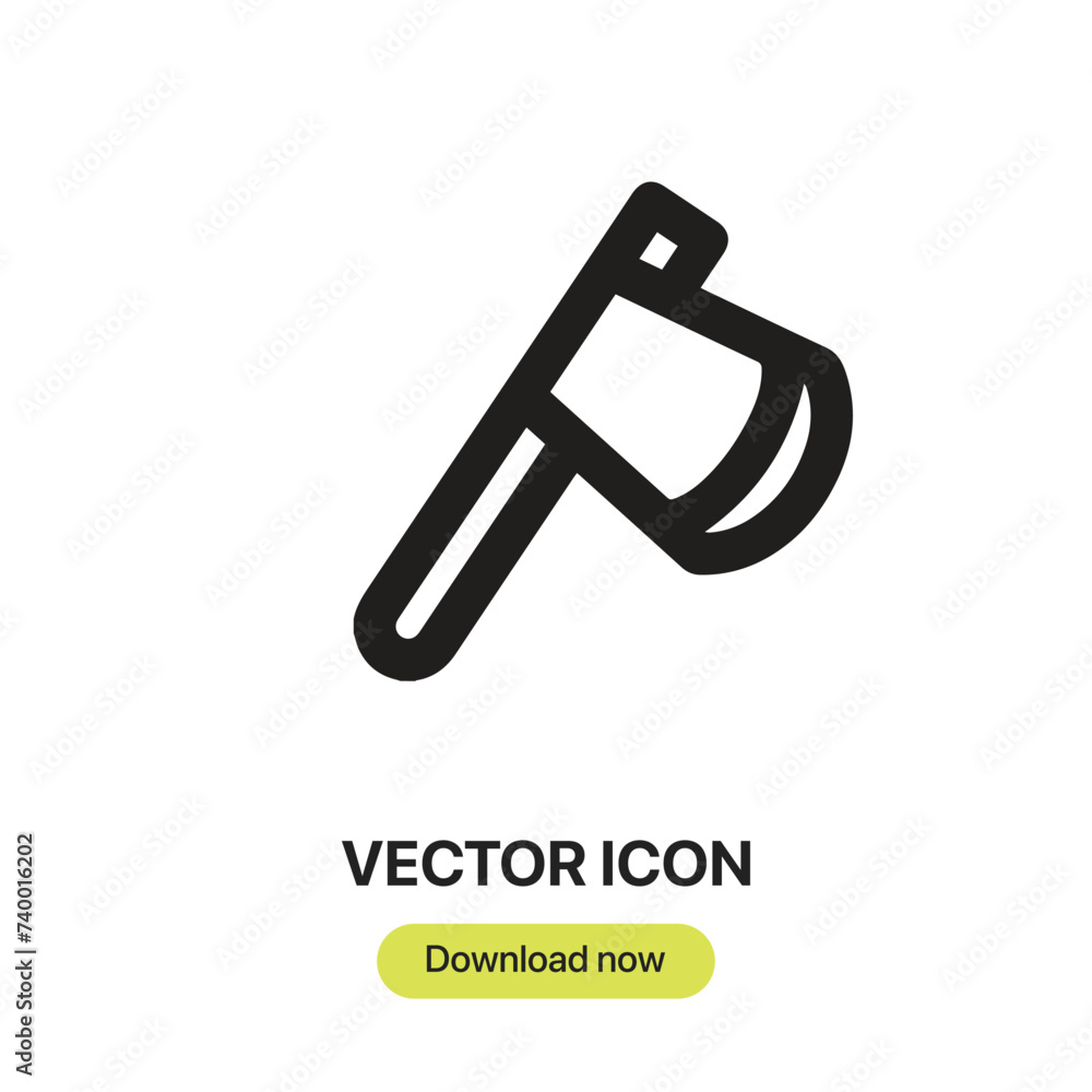 Fototapete axe icon vector. linear-style sign for mobile concept and web design. axe symbol illustration. pixel