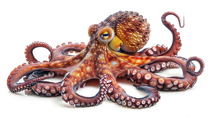 Obraz premium Octopus isolated on white background. Close up.
