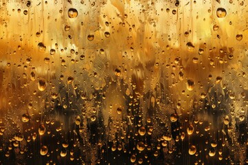 A mesmerizing digital collage combining images of raindrops and gold bars creating a visually captivating artwork