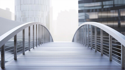 3d render of a simple elegant footbridge in a minimalist urban setting