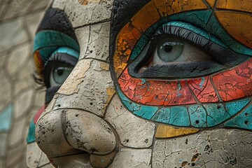 Face graffiti on the wall