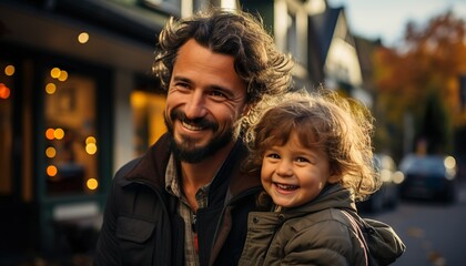 Father with his little daughter near their house with solar panels. Alternative energy, saving resources and sustainable lifestyle concept.4.png