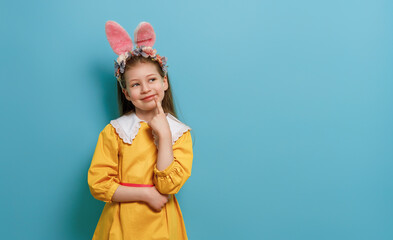 child wearing bunny ears on Easter day