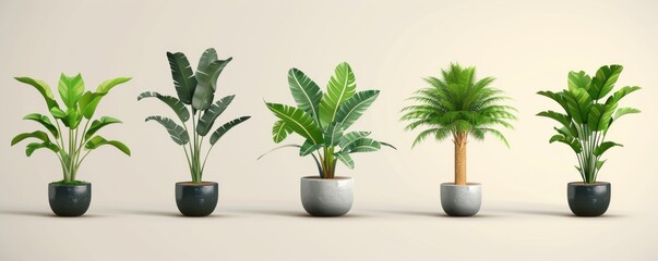Row of Potted Plants