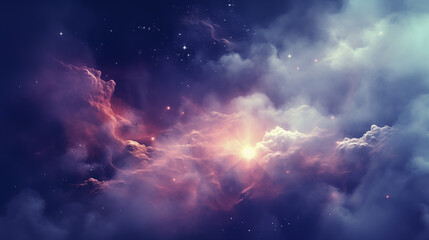 mystic galaxy sky with clouds