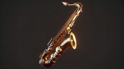 Saxophone Isolated on Transparent Background


