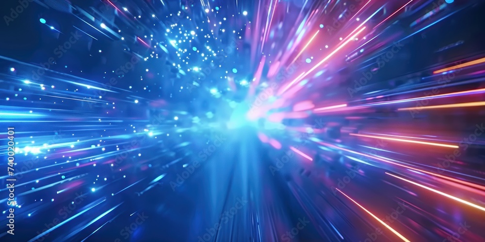 Poster explosive light burst illustration as dynamic background vivid of glowing energy and abstract space 