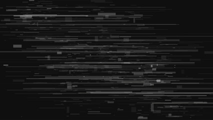 Glitch error effect. Digital background. Black and white vector illustration.