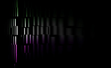 Abstract presentation background of exciting colorful thin rectangles blurring into the distance