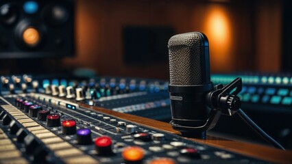 recording studio control desk