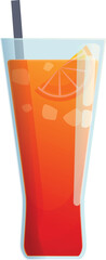 Fruit alcoholic cocktail icon cartoon vector. Umbrella party. Gin vodka