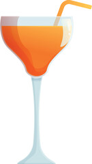 Cocktail mixed wine icon cartoon vector. Party alcohol. Tropical collection