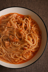 ツナとトマトのスープパスタ