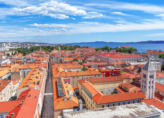 Zadar, Croatia. Panoramic view of the old city from above.