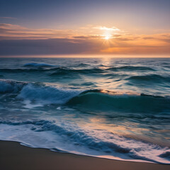 Tranquil Sunset on a Sandy Beach