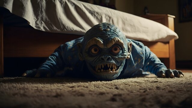 picture of happy monster under the bed