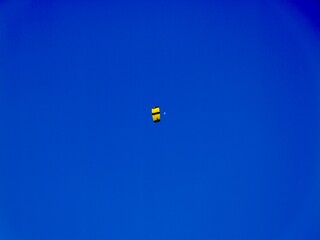 Parachutists flying near the Aeroclub de Castelló, El Grao de Castellón, Valencia, Spain