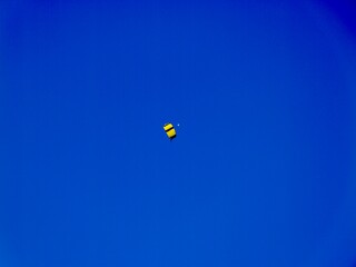 Parachutists flying near the Aeroclub de Castelló, El Grao de Castellón, Valencia, Spain