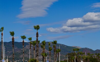 Plane landing at the Aeroclub de Castelló, El Grao de Castellón, Valencia, Spain