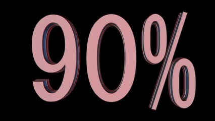 3D 90%, Special Offer 90% off Discount Animation, percent off sale, 90% percent discount off Animation Video,