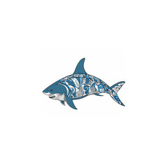 Shark mascot sport logo design