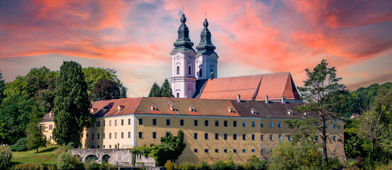 monastery Vornbach at the Lake Inn, bavaria germany - Powered by Adobe