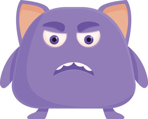 Violet monster icon cartoon vector. Gremlin cute kind. Toy creature