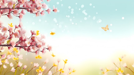 Obraz na płótnie Canvas Beautiful pink spring cherry blossoms