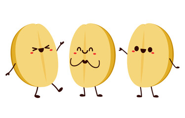 Pearl barley. Pearl barley mascot vector. Pearl barley isolated vector.