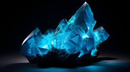 Beautiful geometric crystal formation zen background,,
Aquamarine Crystal Rocks On Dark Studio Background

