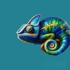 Closeup of Chameleon ,Generative AI - obrazy, fototapety, plakaty
