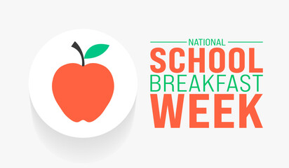 March is National School Breakfast Week background template. Holiday concept. use to background, banner, placard, card, and poster design template with text inscription and standard color. vector - obrazy, fototapety, plakaty