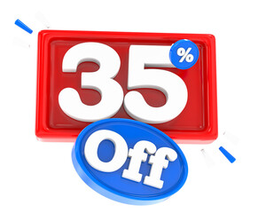35 percent discount Blue 3d render