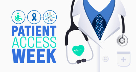 March is Patient Access Week background template. Holiday concept. use to background, banner, placard, card, and poster design template with text inscription and standard color. vector illustration.