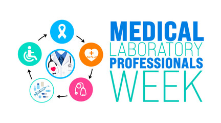March is National Medical Laboratory Professionals Week background template. Holiday concept. use to background, banner, placard, card, and poster design template with text inscription and standard - obrazy, fototapety, plakaty