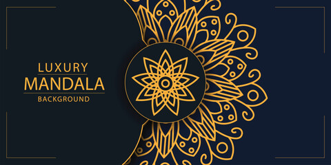 Luxury mandala with golden arabesque Arabic Islamic east style