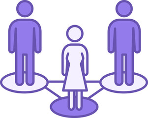 Colored Group Icon. Vector Icon of People of Different Genders. Women and Men