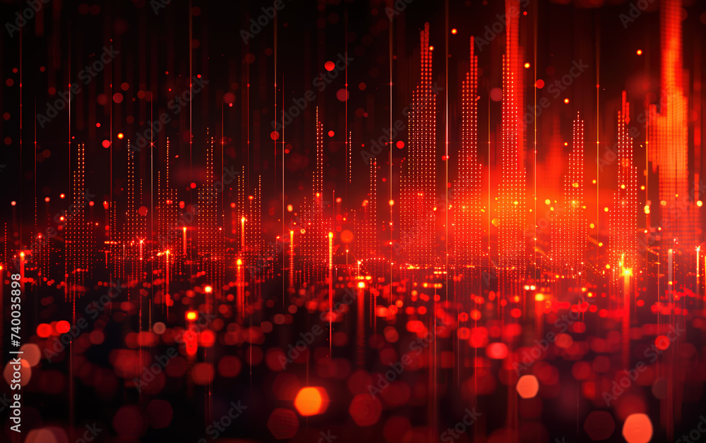 Aufkleber technology sense red glowing dots abstract background,created with generative ai tecnology.