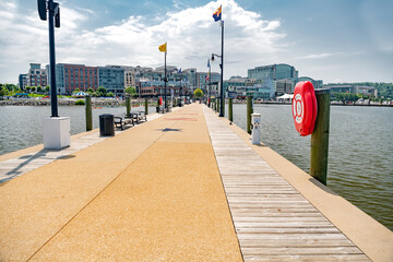 Pleasure pier in National Harbor on the Potomac River near Washington DC.
