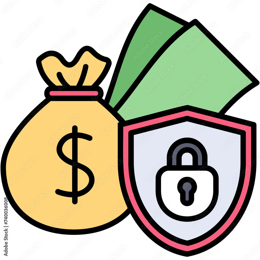 Sticker financial security illustration