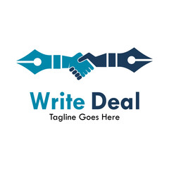 Write deal design logo template illustration. there are pen and pen