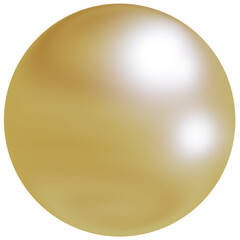 3d yellow jewelry pearl gem ball. Golden gradient y2k sphere. Sea shell mermaid