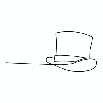 Continuous single one line art drawing St Patrick's Day Leprechaun hat vector