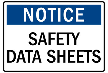 Safety data sheet sign and labels