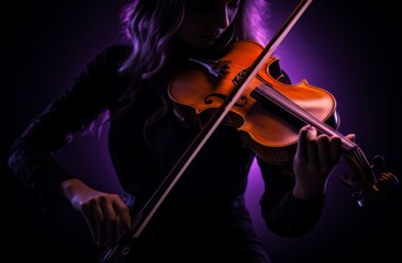Fototapeta premium Musical Freedom: A Violinist With Loose Hair