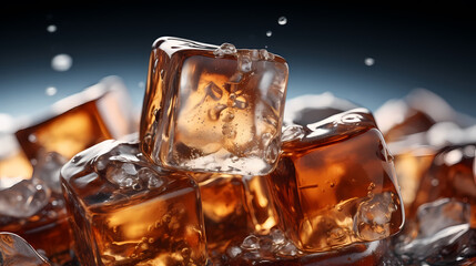 Close-up view of a pile of ice cubes, perfect for adding refreshment to any drink