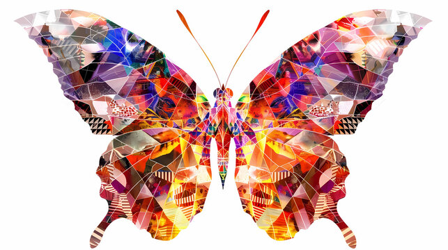 Colorful Mosaic Butterfly Artwork