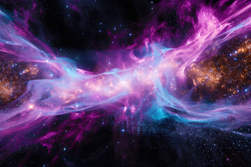 Colored Universe star nebula. Space background for scientific presentation, wallpaper and print.
