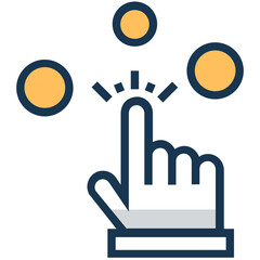 An icon of touch flat design 